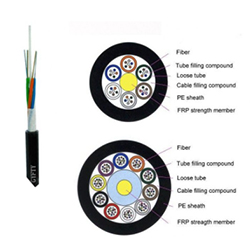 Outdoor 24 Core Aerial Optical Fiber Cable GYFTY G652D Loose Tube Cable